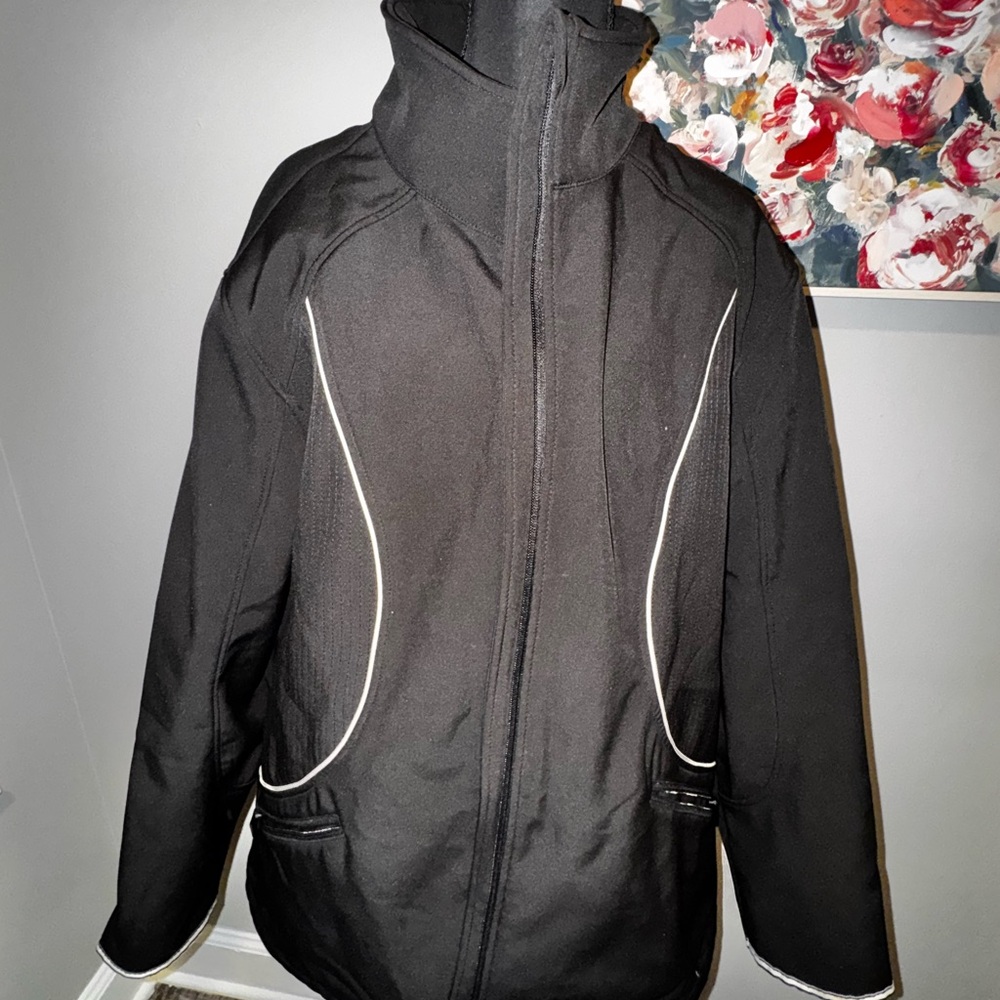 Men's Black Jacket with White Accents